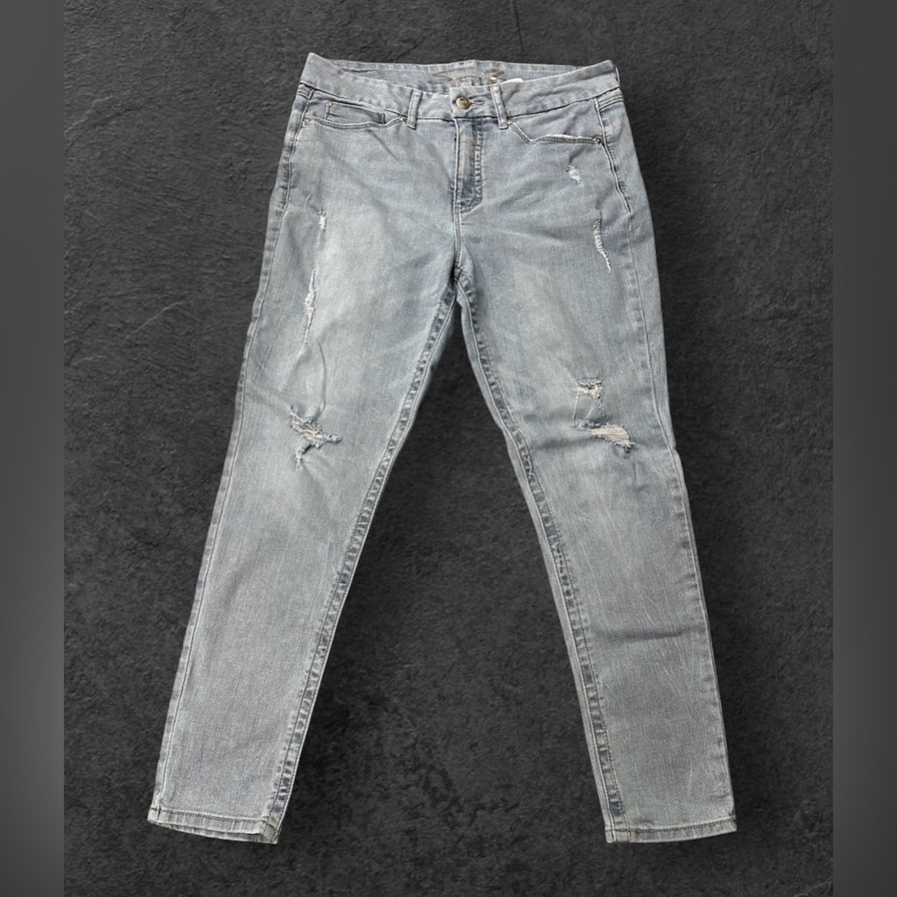 Seven 7 Women’s Jeans Tummyless High Rise Skinny Distressed Denim size‎ 14